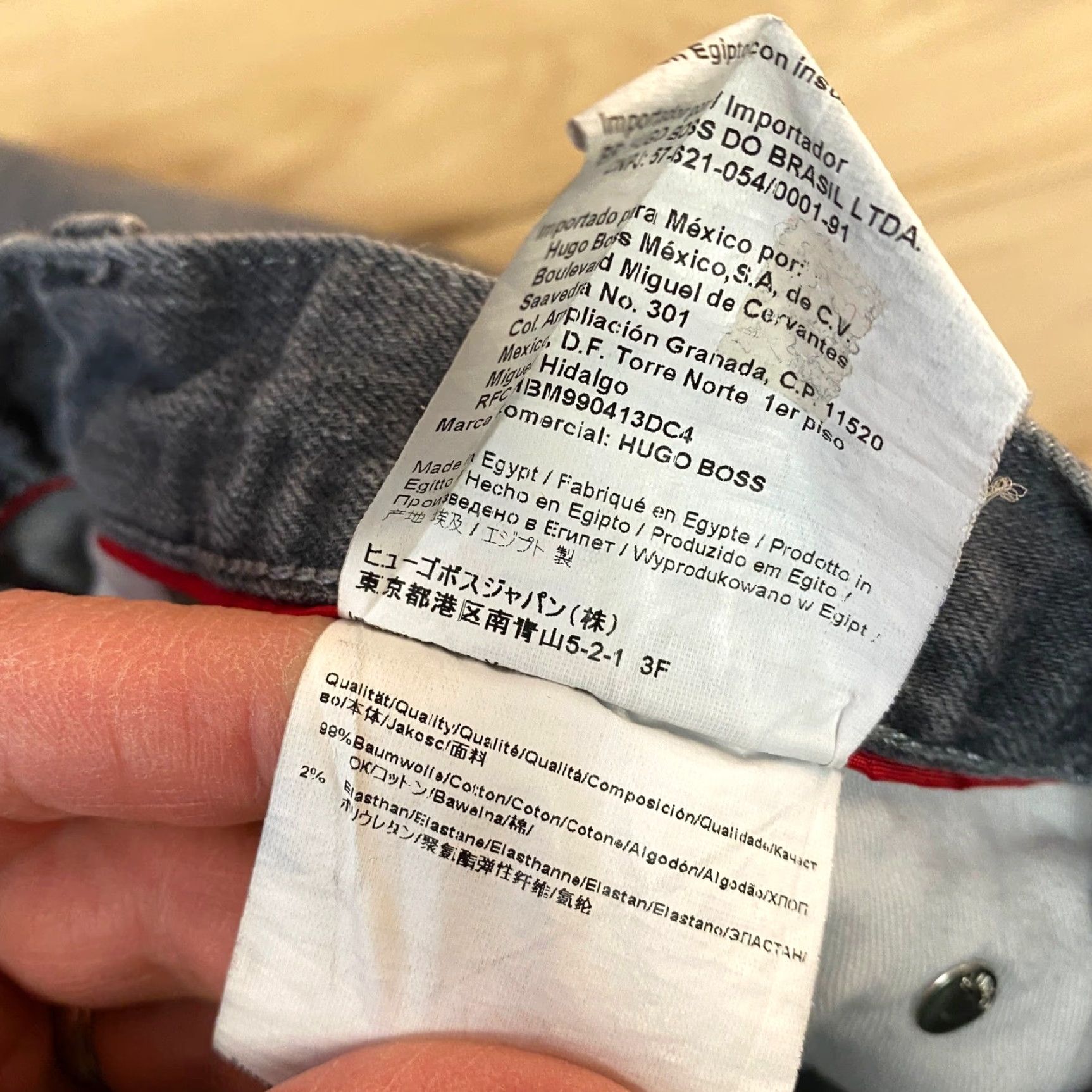 Hugo Boss Hugo Boss Mens Jeans Straight Grey Wash 30x32 Stretch Denim Regular Waist 30 Inseam 32 Logo 5-Pocket Size US 30 / EU 46 - 5 Thumbnail