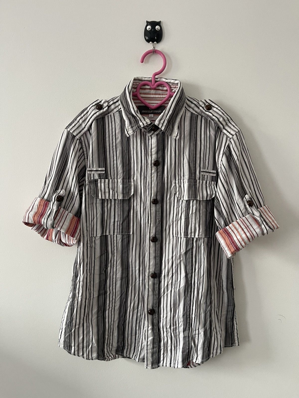 If Six Was Nine Rare Vintage RATTLE TRAP Striped Wood Button Japan Size US M / EU 48-50 / 2 - 1 Thumbnail