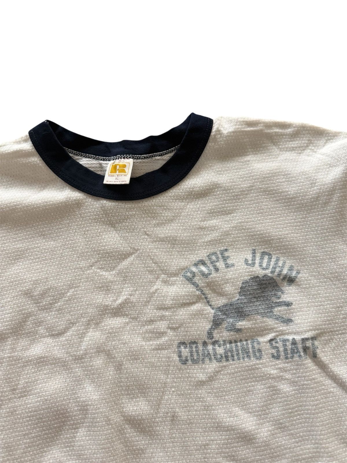 Russell Athletic True Vtg Pope John Coach Staff Athletic Shirt Russell 70s Size US L / EU 52-54 / 3 - 2 Thumbnail