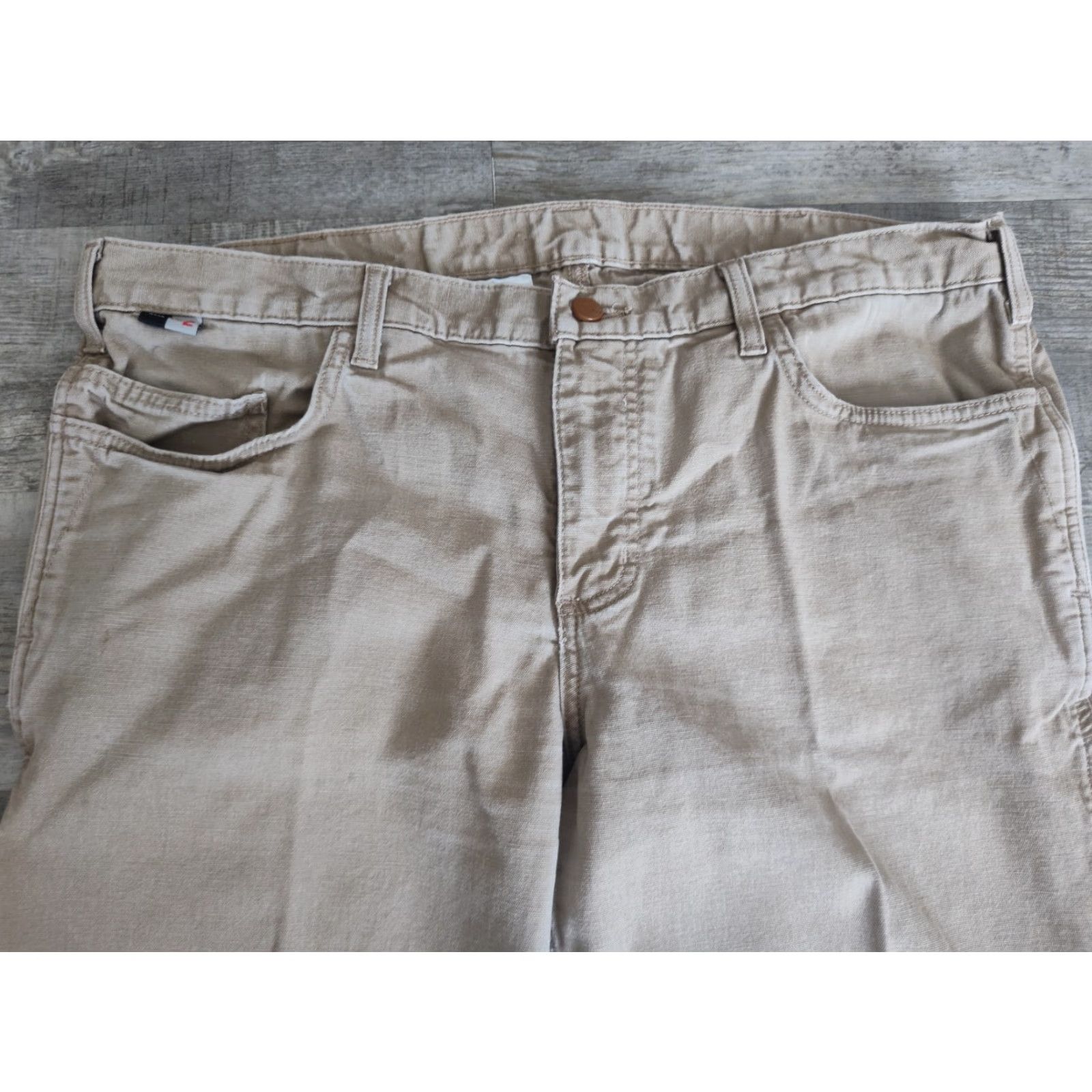 Carhartt Carhartt FR Relaxed Fit Canvas Carpenter Womens Pants Khaki Straight 18 Size 40" / US 18 - 4 Thumbnail