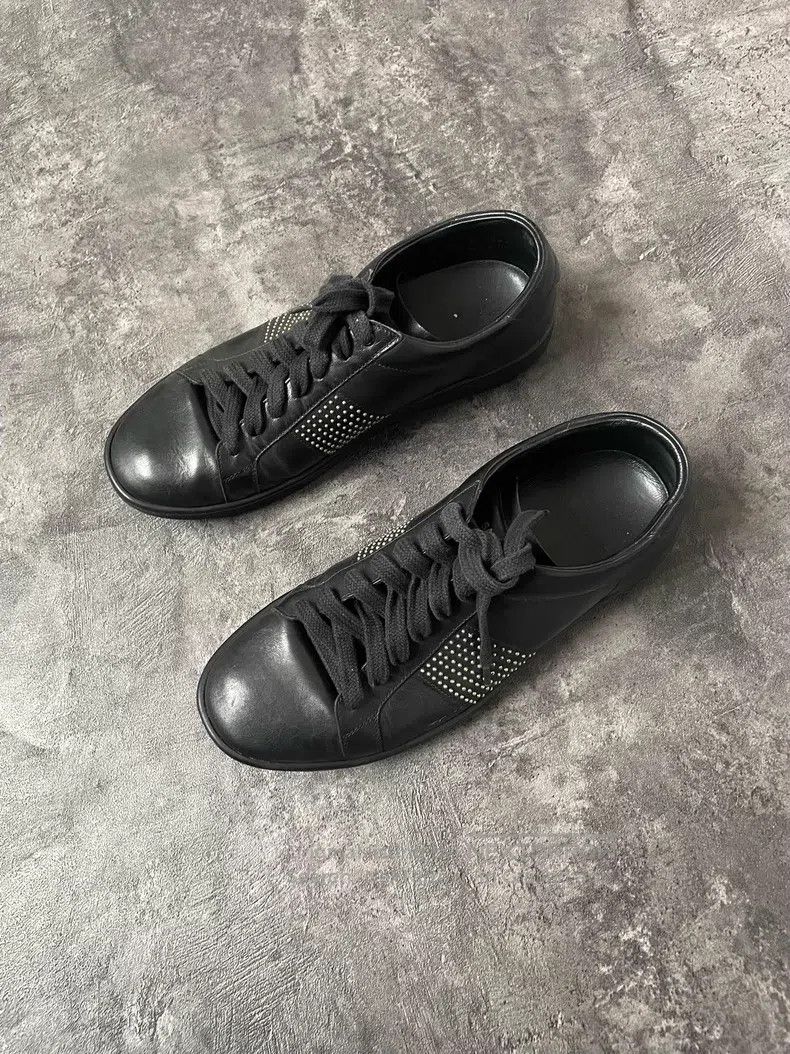 Saint Laurent Paris Saint Laurent Paris Black stud low-top flat shoes Size US 7 / EU 40 - 2 Thumbnail