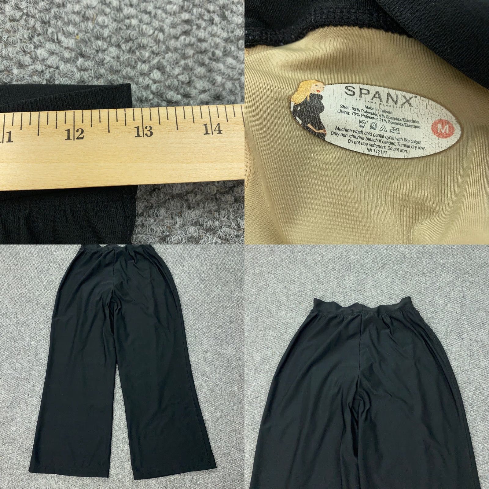 Spanx Spanx Pants Womens M Black Hi-Rise Stretch Layered Lining Wide Leg Dress Pants Size 26" / US 2 / IT 38 - 8 Thumbnail