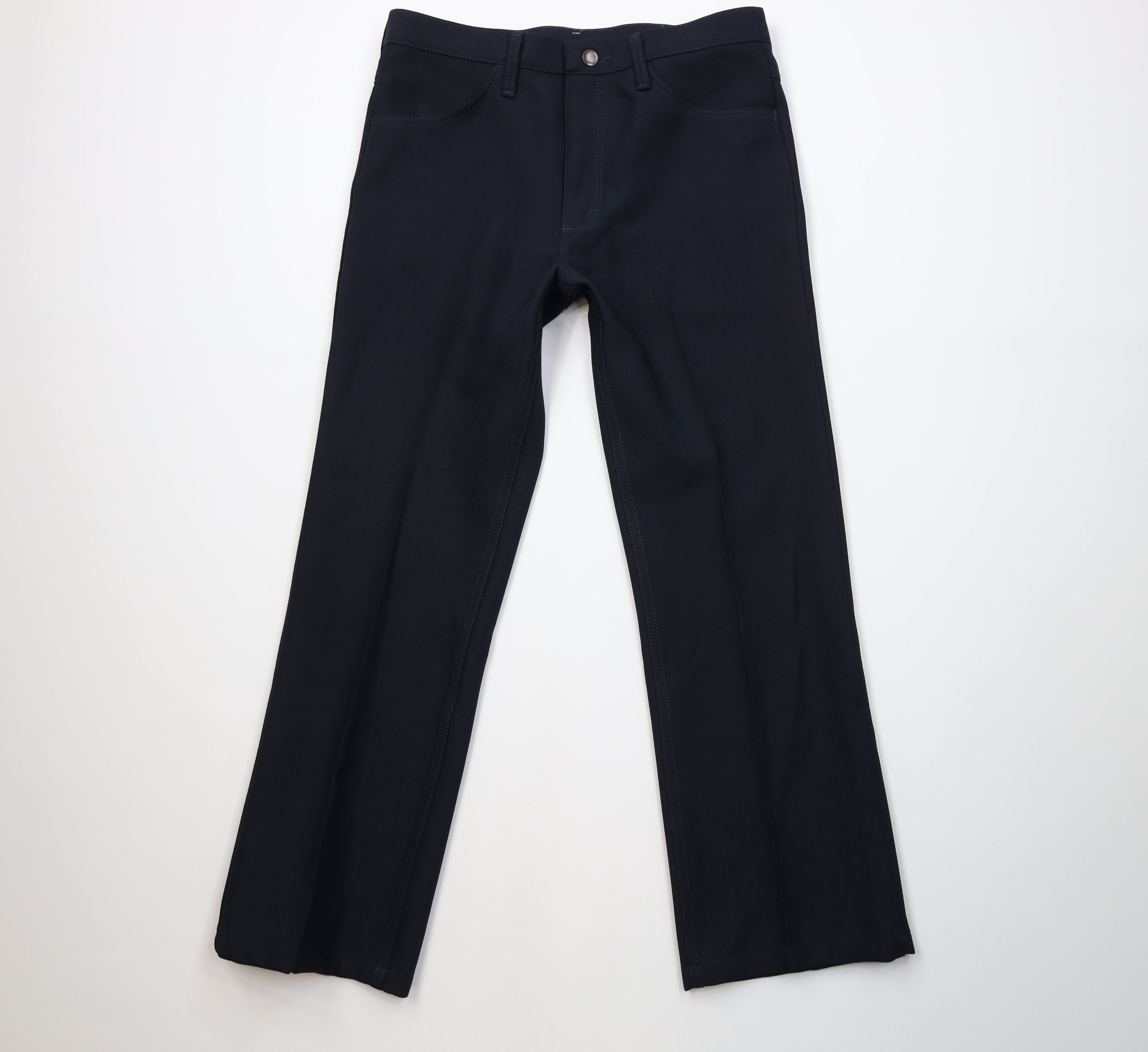 Wrangler Vintage 90s Wrangler Wide Leg Western Chino Pants Navy Blue Size US 33 - 1 Thumbnail