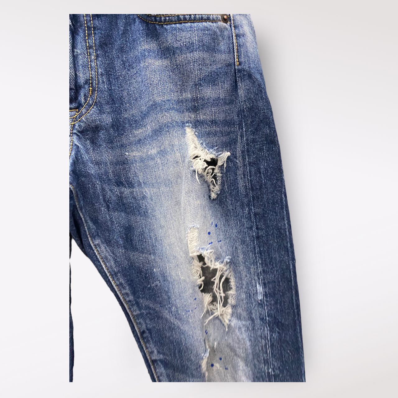If Six Was Nine 💥BEST OFFER💥VALMAN JEANS DOT COLOUR RAPPER DENIM Size US 31 - 10 Thumbnail