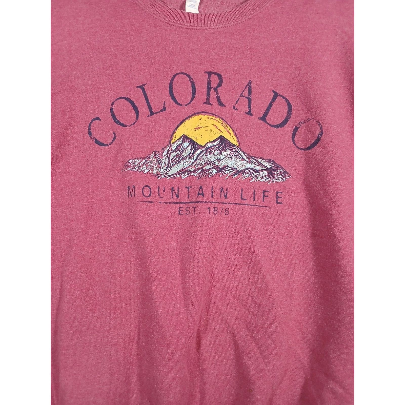 Jerzees Jerzees (Small) Red Colorado Printed Pull Over Sweater Size S / US 4 / IT 40 - 2 Thumbnail