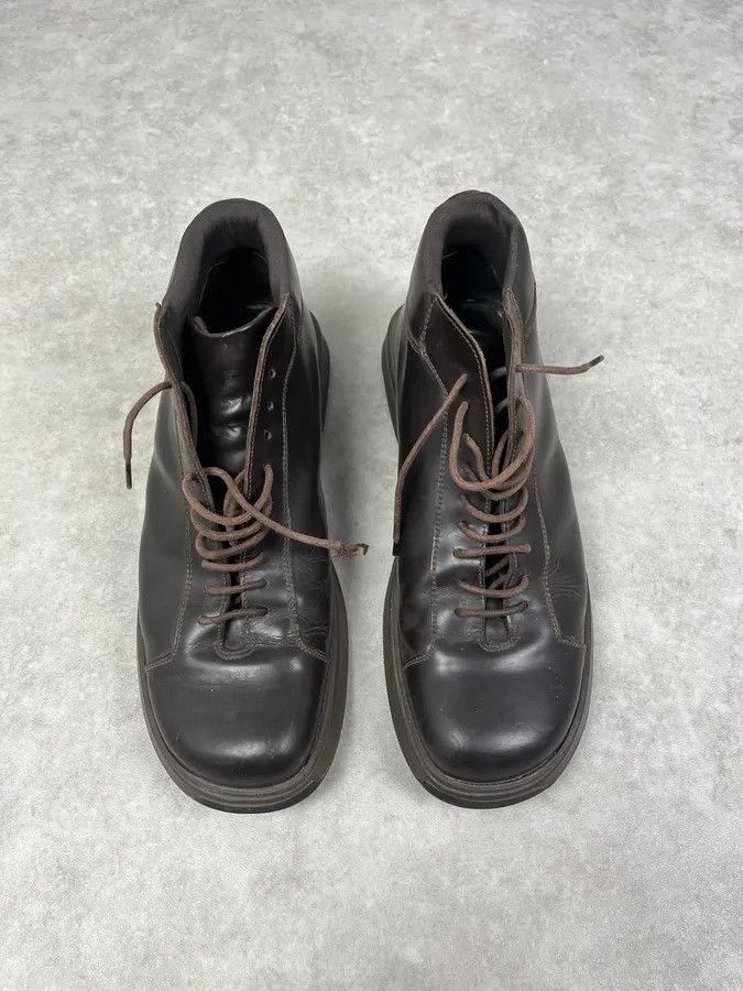 Prada 2000s Prada Brown Leather Hybrid Archive Boots Size US 12 / EU 45 - 2 Thumbnail