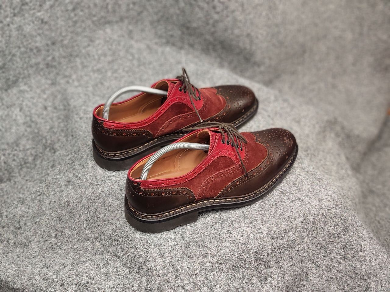 Heschung Heschung Design Owen Oxford Leather Red Brogue Boots Size US 7.5 / EU 40-41 - 4 Thumbnail