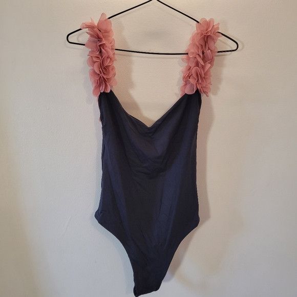 Other La Reveche Amira One Piece Swimsuit Flowers Black Pink - M Size ONE SIZE - 2 Thumbnail