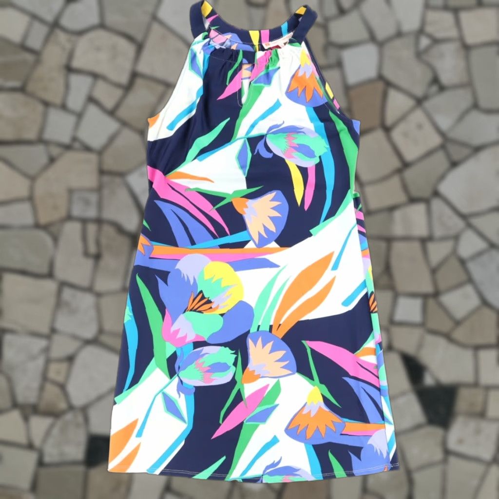 Vintage Jude Connally Lisa A Line Summer Sun Dress Abstract Floral Women's S Size S / US 4 / IT 40 - 1 Thumbnail