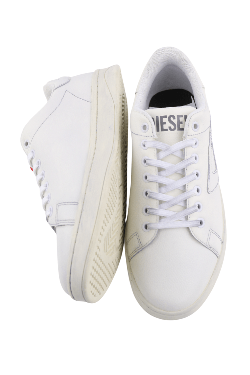 Diesel S-ATHENE LOW EU41 White Leather Lace Light Logo 40557 Size US 8.5 / EU 41-42 - 7 Thumbnail