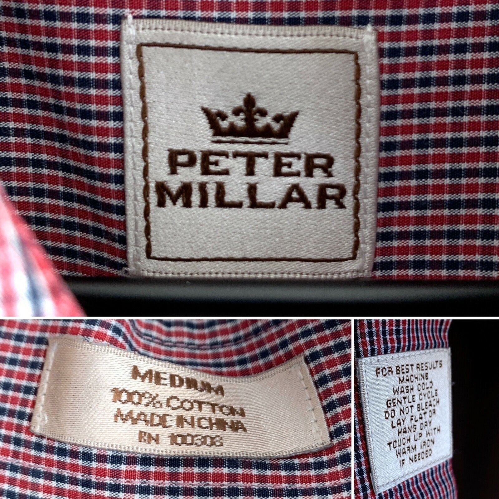 Peter Millar Peter Millar Plaid Button Front Shirt Red Blue Lightweight M Size US M / EU 48-50 / 2 - 6 Thumbnail