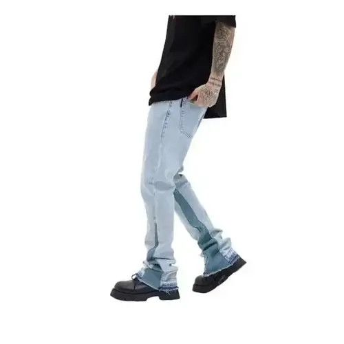 Jean Blue Stacked Denim Jeans Size US 30 / EU 46 - 4 Thumbnail