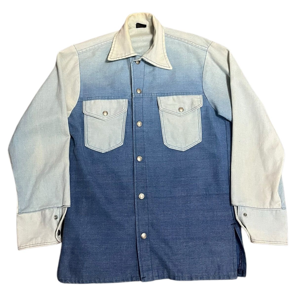 Vintage A Vintage Big Yank Two Tones Colour Snap Button Denim 70s Size US M / EU 48-50 / 2 - 1 Thumbnail