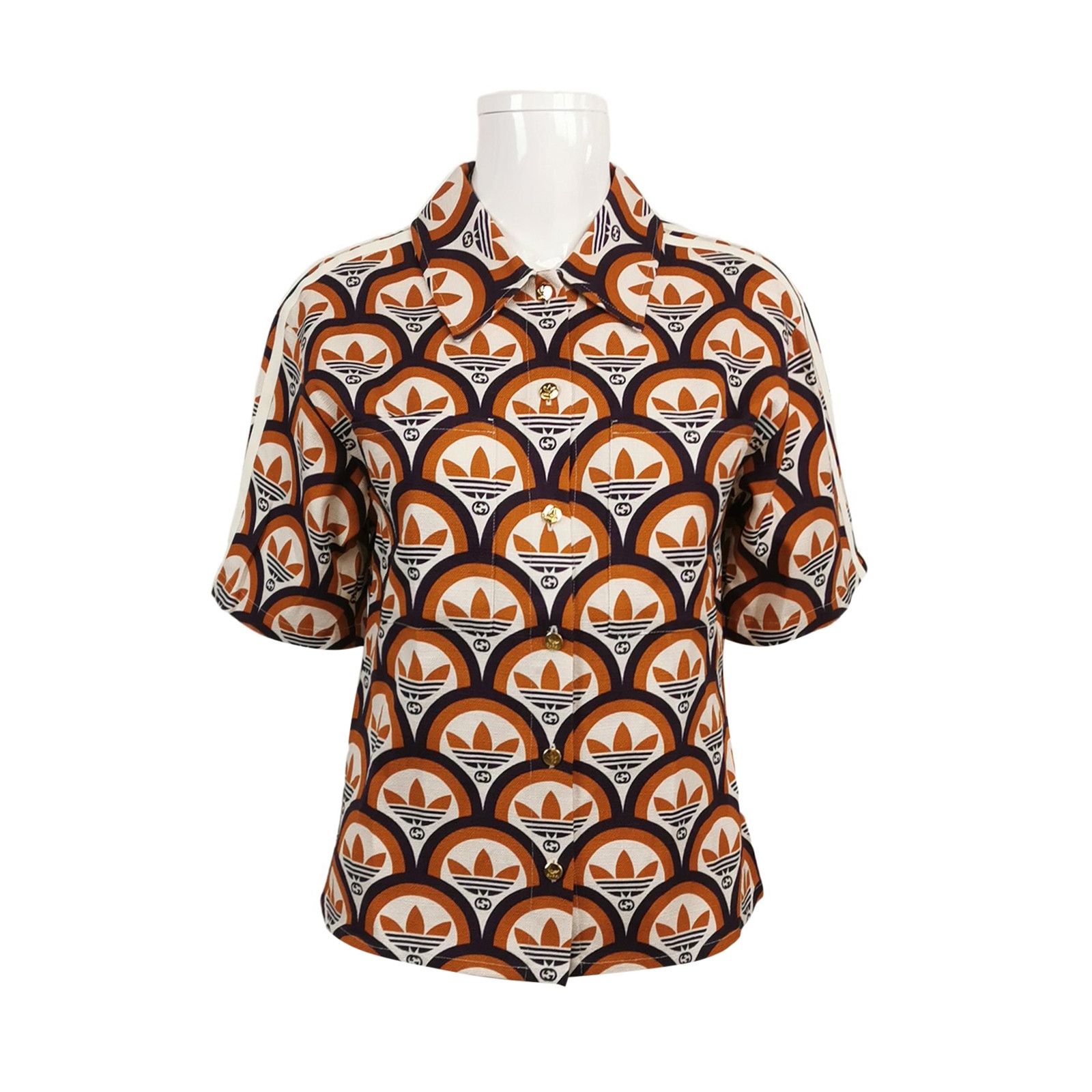 Gucci Gucci x adidas XS Collab Trefoil Print Shirt Size XS / US 0-2 / IT 36-38 - 1 Thumbnail
