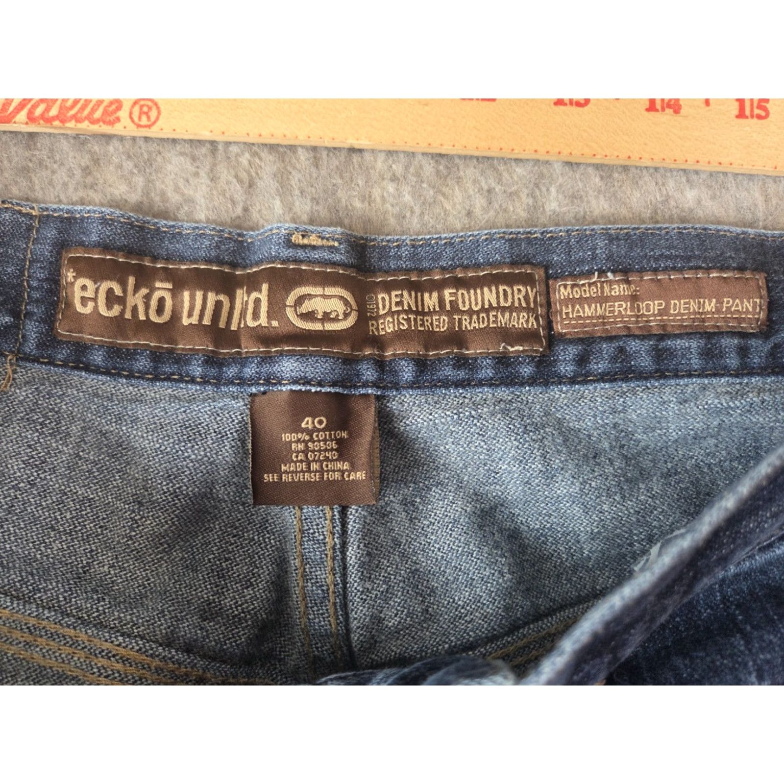 Ecko Unltd. VINTAGE ECKO UNLTD Baggy Carpenter Jeans Mens 40x33 Blue Denim Y2K Grunge 90s Hip Hop Straight Relaxed 5-Pocket Jeans Mens Blue 40x33 Size US 40 / EU 56 - 3 Thumbnail