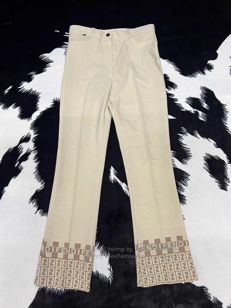 Fendi Fendi size M Old Patterned Cuffed Light Blue Trousers Size 22" - 2 Thumbnail