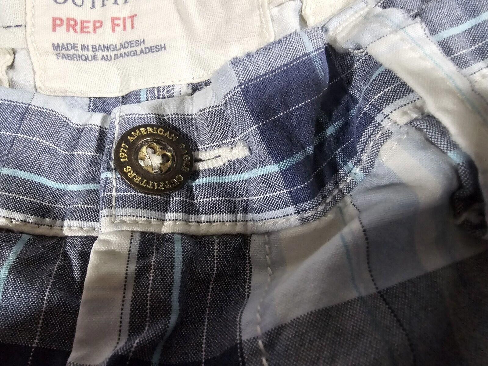 Designer American Eagle Prep Fit Men's 36 Blue Plaid Shorts Size US 36 / EU 52 - 3 Thumbnail