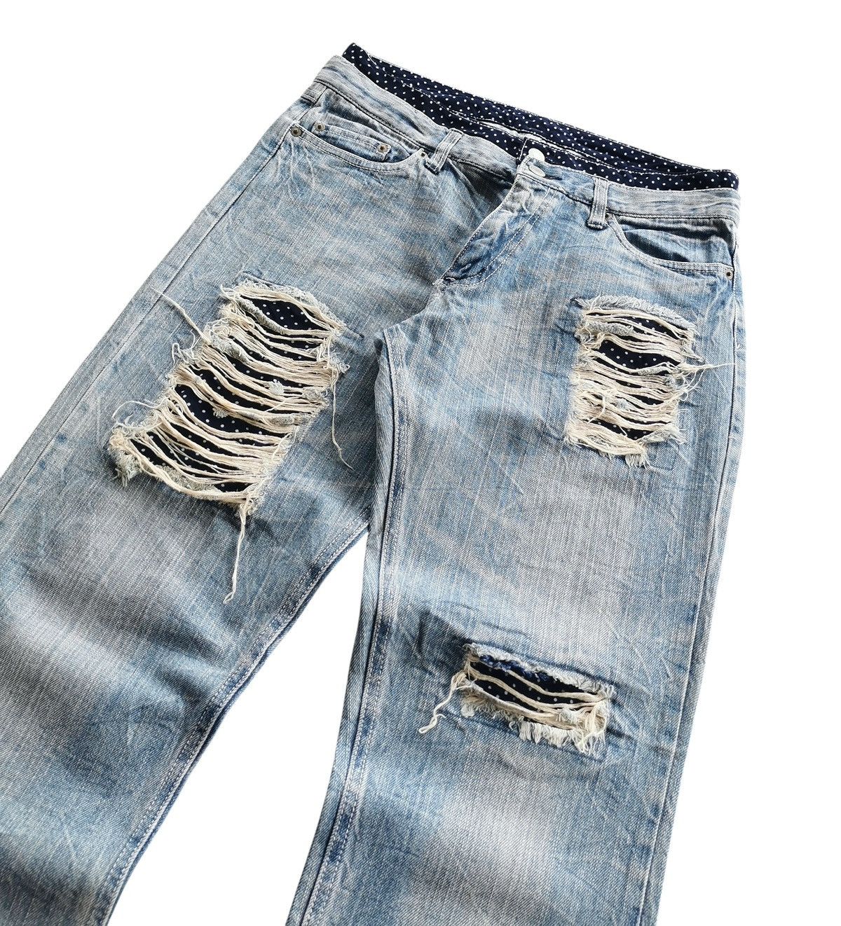 5351 POUR LES HOMMES Avantgarde Clawmark Distressed Denim Jeans - Size 30 Size US 30 / EU 46 - 5 Thumbnail