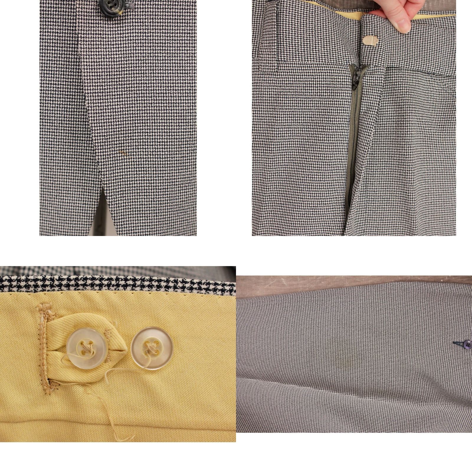 Vintage VINTAGE Mens VTG 70s Navy Blue & White Houndstooth Leisure Suit M 1970s Polyester Disco Shirt Jacket Pants Mens Size 40R - 10 Thumbnail