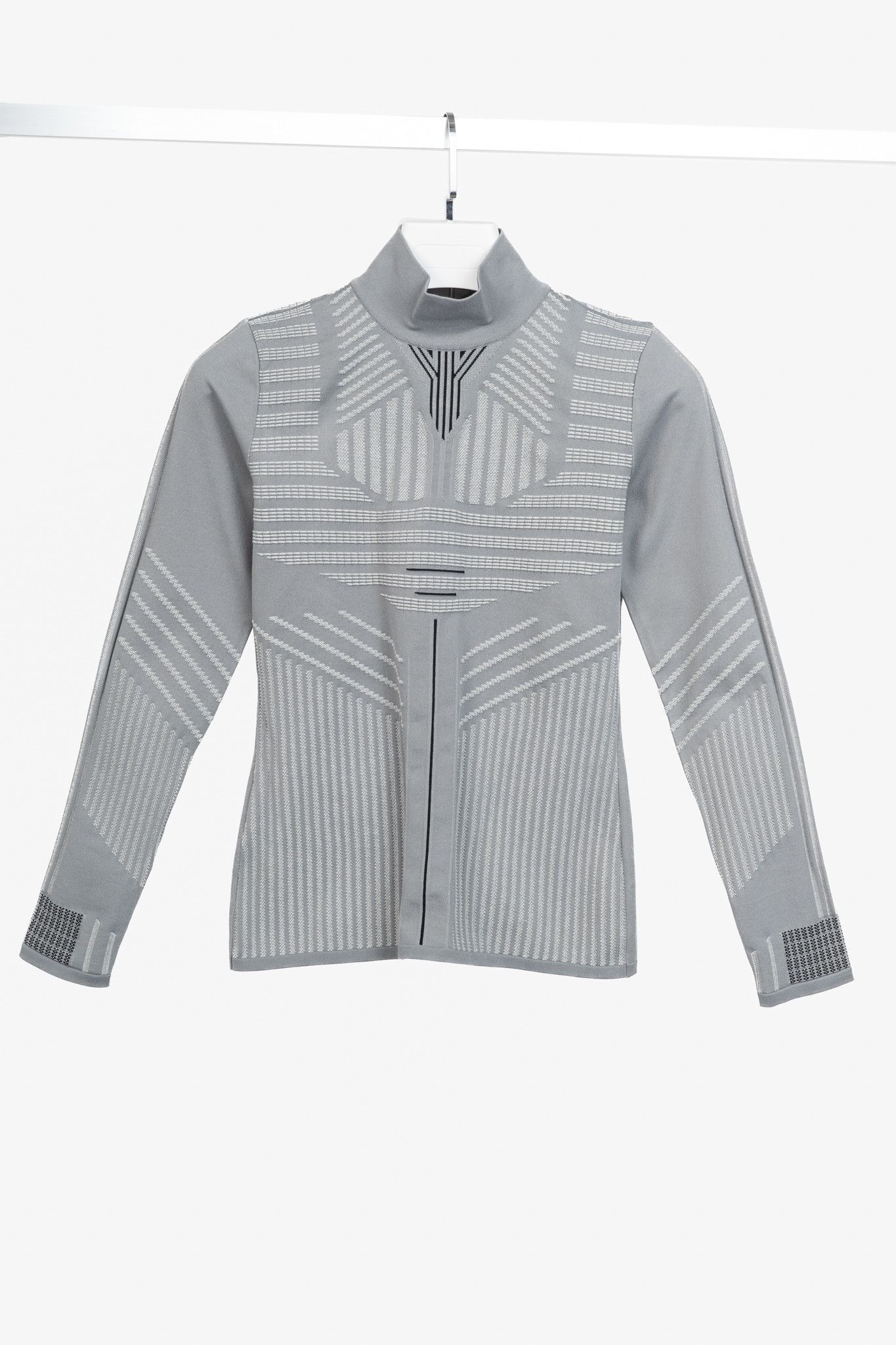 Prada Prada R/18 Runway Embossed Techno Mock-Neck Long-Sleeve Size S / US 4 / IT 40 - 1 Thumbnail