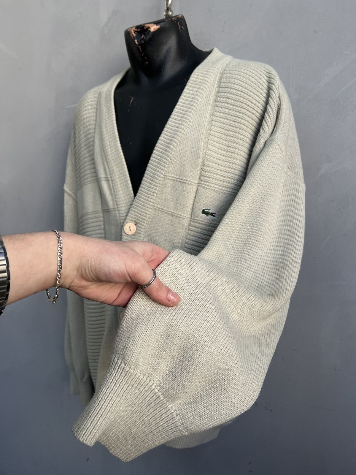 Lacoste Beige Knit lacoste chemise y2k Cardigan Vintage Classic Size US L / EU 52-54 / 3 - 5 Thumbnail