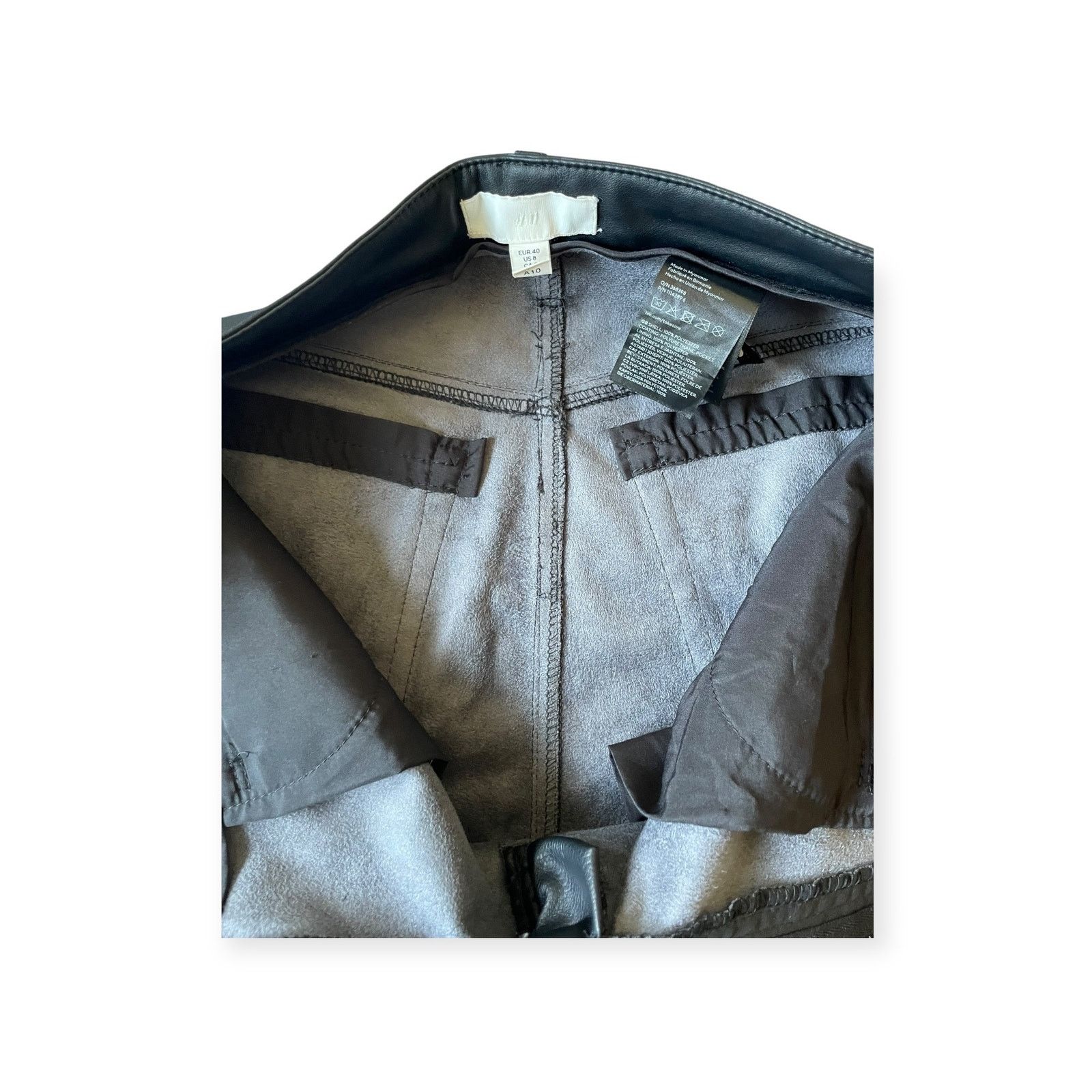 H&M H&M Black Faux Leather Slim Fit Pants Women’sClassicTrousers Size 30" / US 8 / IT 44 - 5 Thumbnail