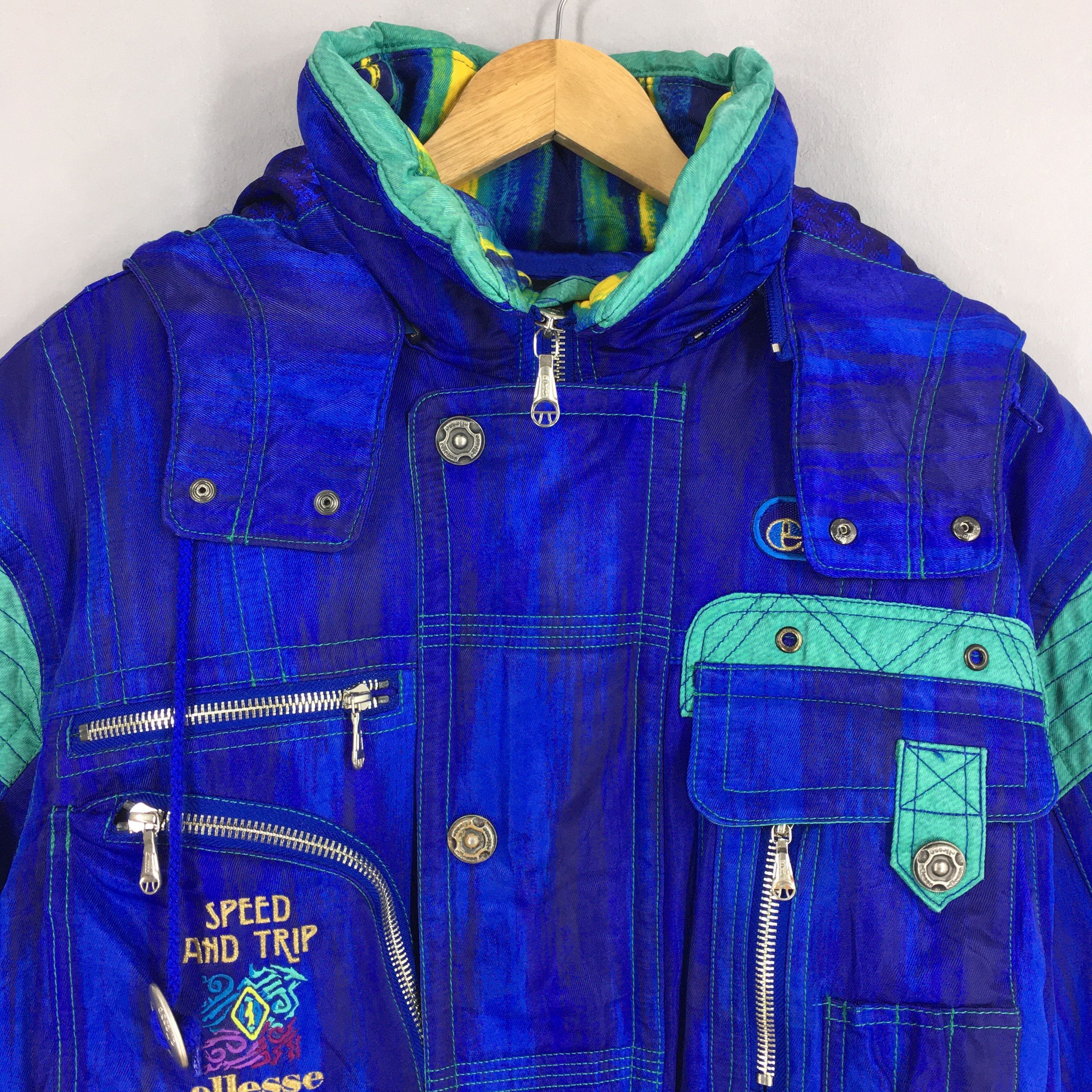Ellesse Vintage 90's Ellesse Ski Wear Blue Hoodie Jacket Large Size US L / EU 52-54 / 3 - 2 Thumbnail