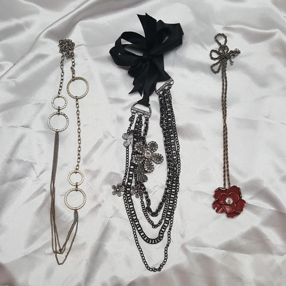 Designer Double Flower Necklace Bundle Size ONE SIZE - 1 Thumbnail