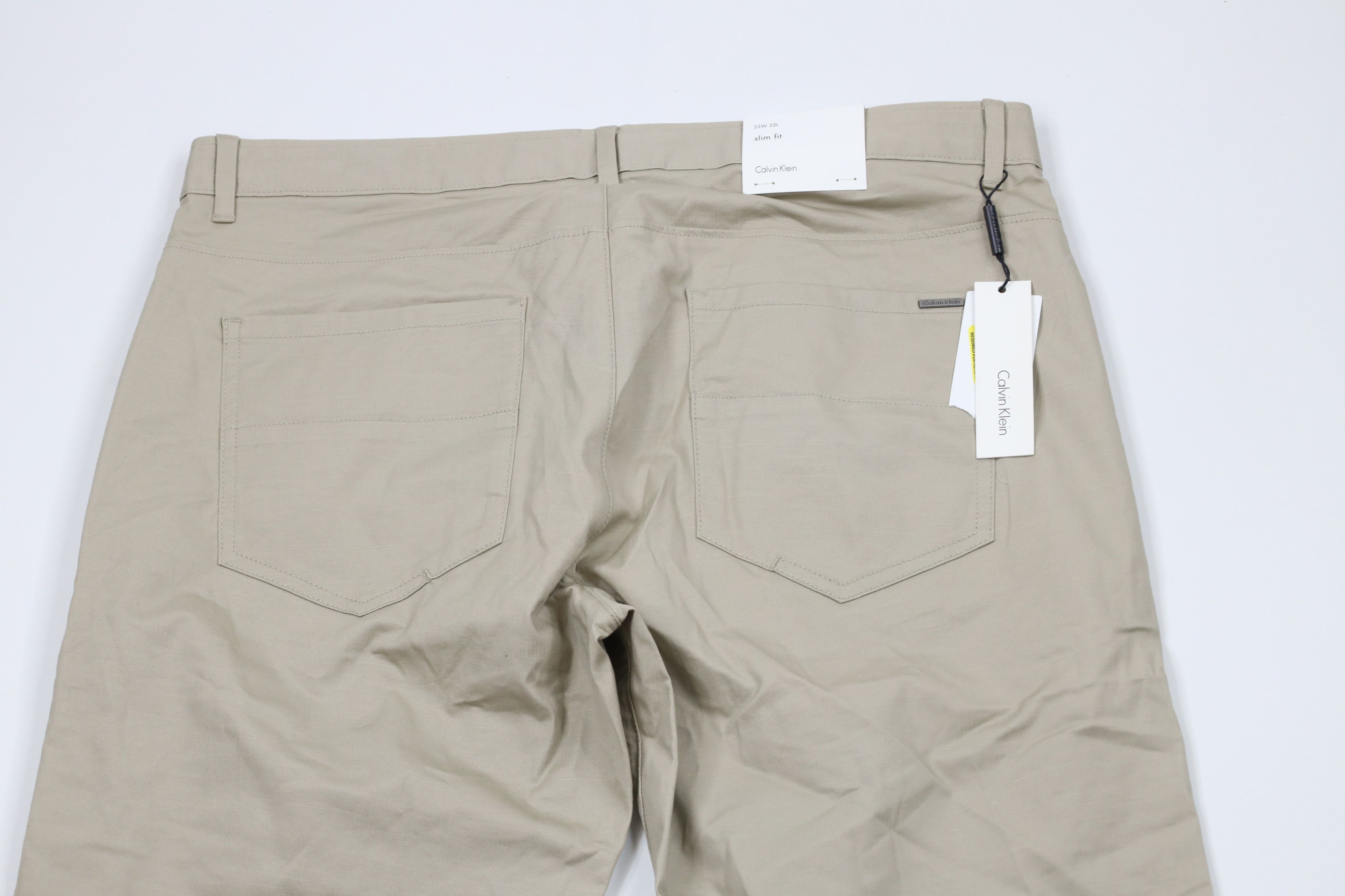 Calvin Klein × Vintage New Calvin Klein Fit Tapered Leg Chino Pants Trousers Beige Size US 33 - 8 Thumbnail