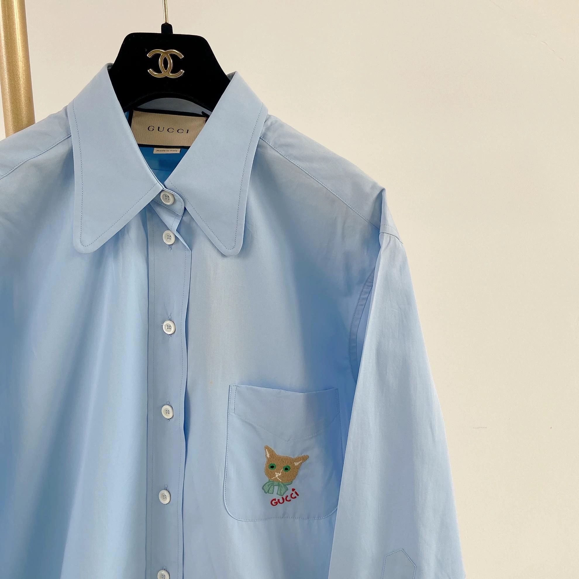 Gucci Gucci Cat Blue Shirt 38 with Tags Size XS / US 0-2 / IT 36-38 - 4 Thumbnail