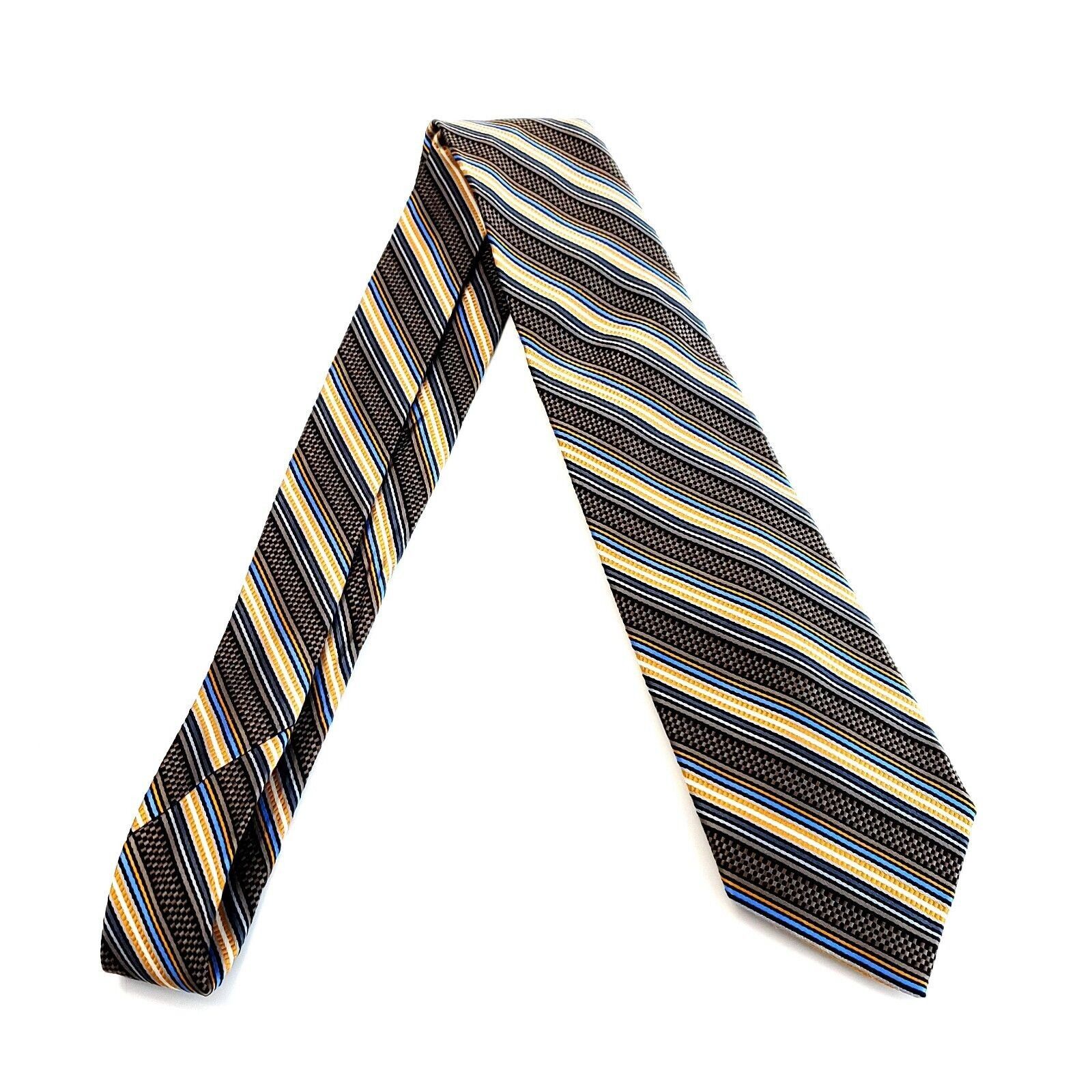 Jos. A. Bank Jos A Bank Signature Gold Striped Brown Orange Blue Woven Si Size ONE SIZE - 6 Thumbnail