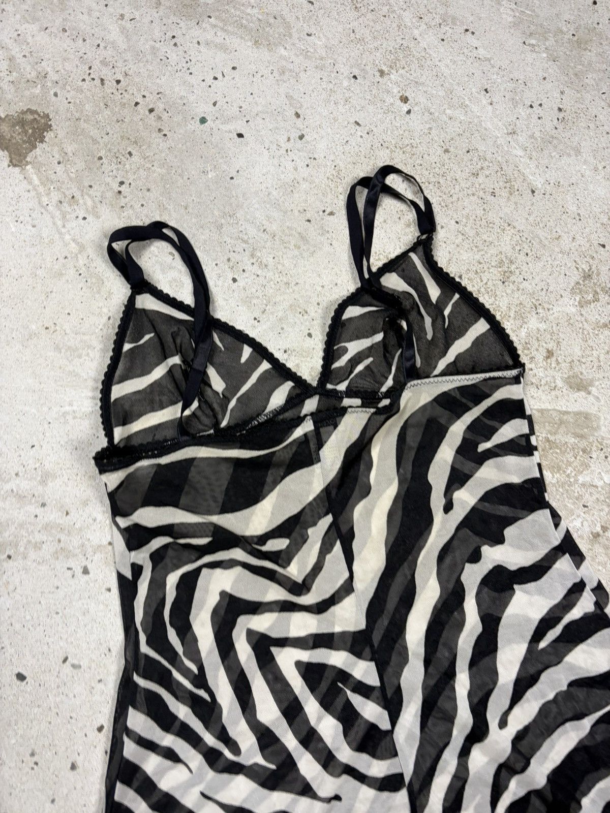 Dolce & Gabbana 2000s Dolce & Gabbana Underwear Mesh Zebra Print Mini Dress Size M / US 6-8 / IT 42-44 - 12 Thumbnail