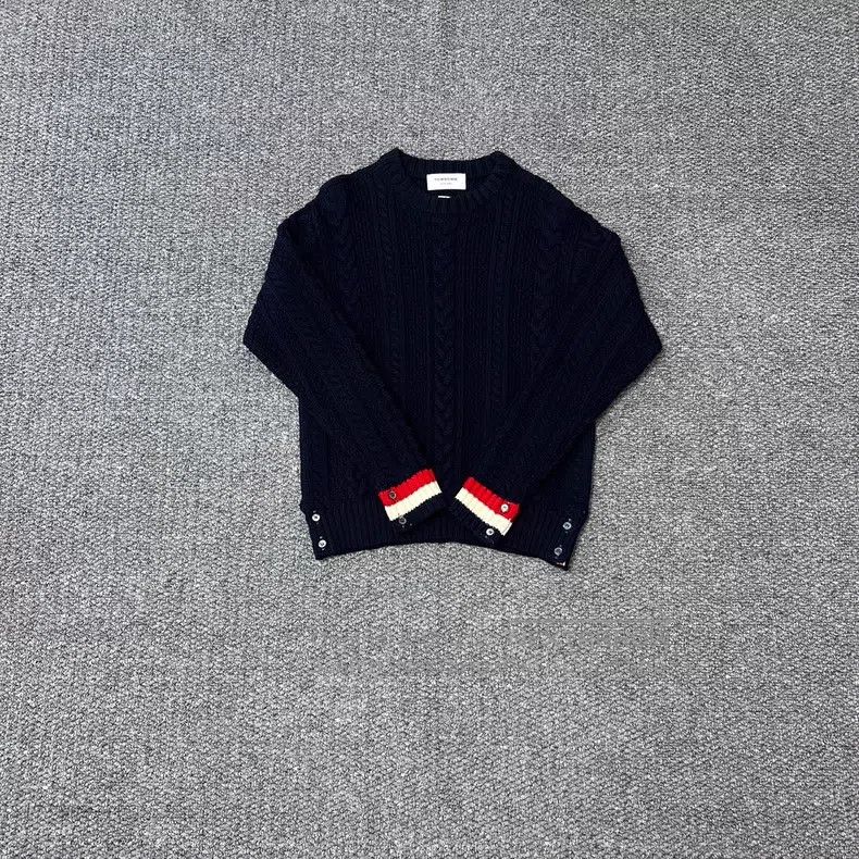 Thom Browne Dark Blue Chunky Knit Sweater