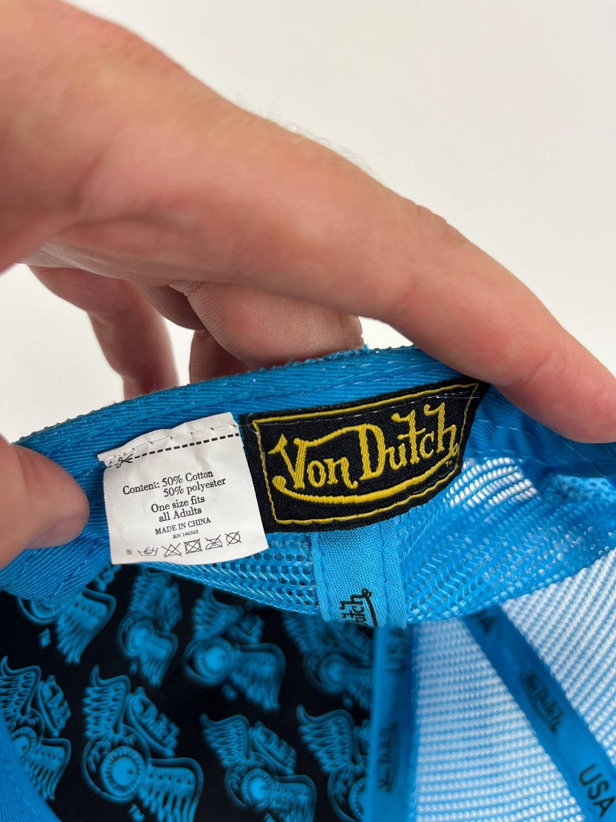Von Dutch Vintage Von Dutch Trucker Cap Black Blue Mesh Y2K Streetwear Size ONE SIZE - 9 Thumbnail