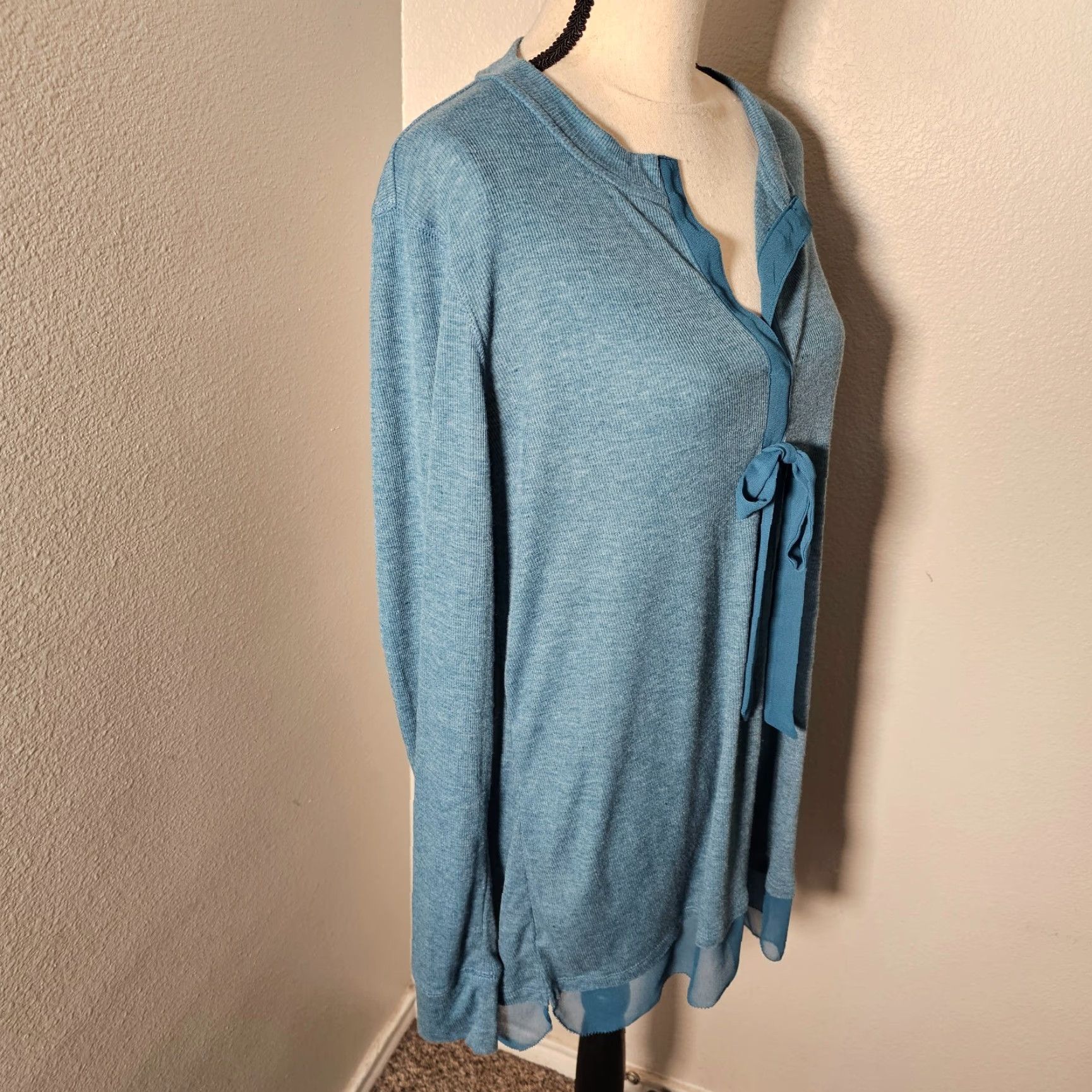 Vintage VINTAGE Simply Vera Vera Wang Women's Sweater Pullover Knit Long Sleeve Casual Formal XL Blue Size XL / US 12-14 / IT 48-50 - 4 Thumbnail