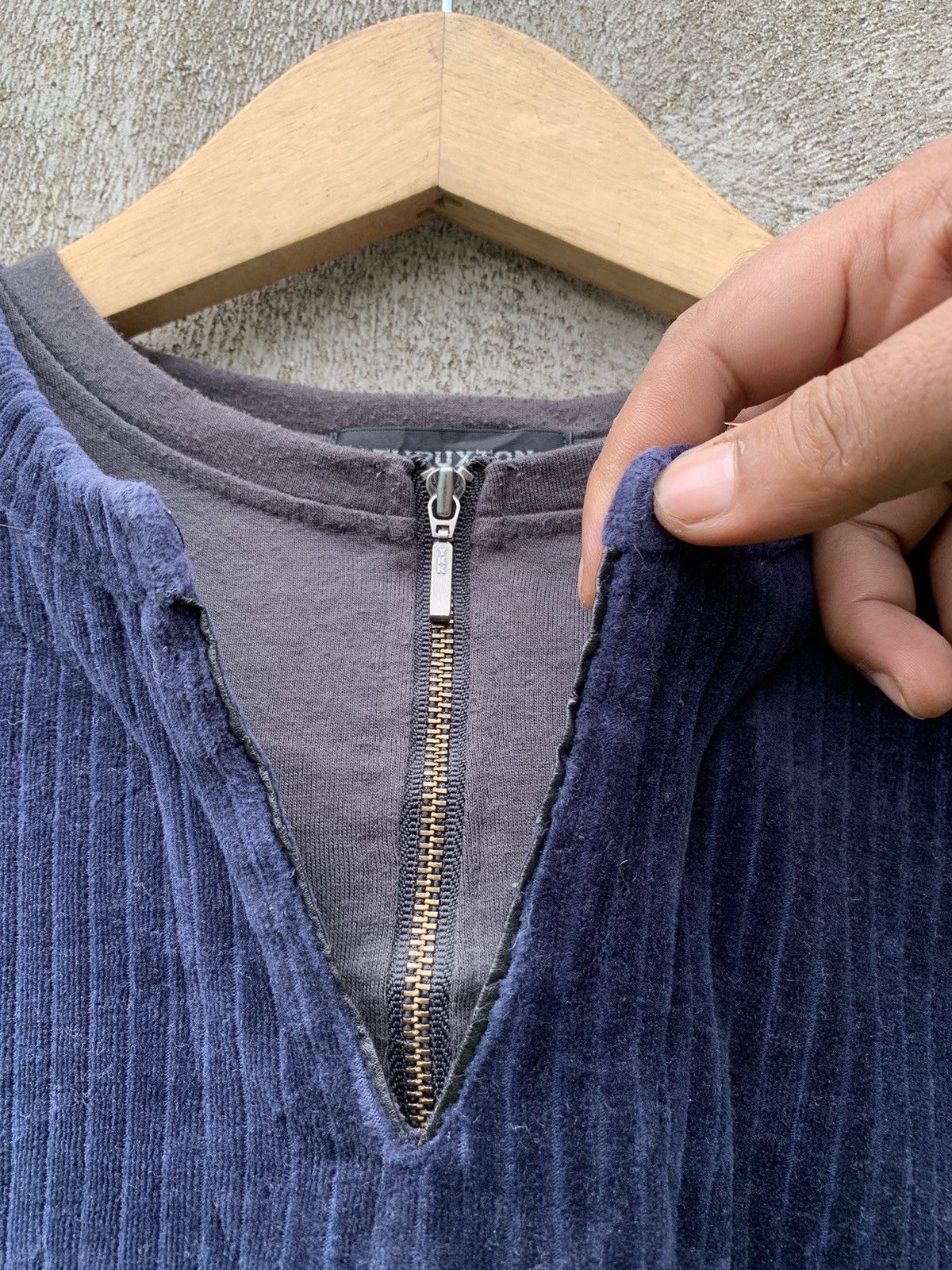 If Six Was Nine × Japanese Brand × Le Grande Bleu (L.G.B.) Y2k thruxton double layer velour corduroy grunge longsleeve Size US M / EU 48-50 / 2 - 4 Thumbnail