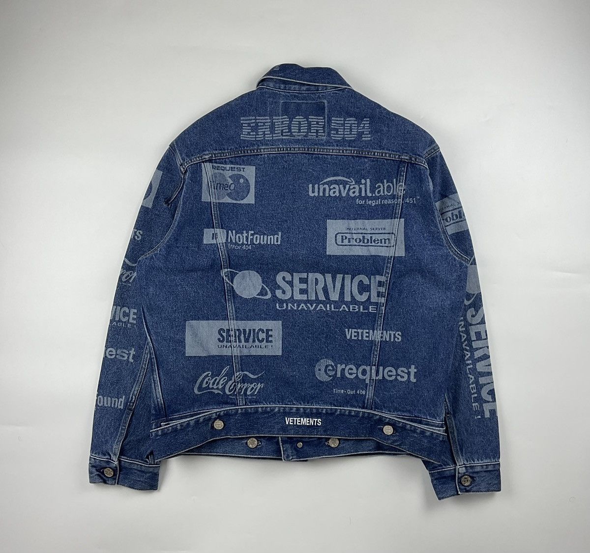 Vetements Vetements F/W'19 Error-Print Denim Jacket Size US M / EU 48-50 / 2 - 2 Thumbnail
