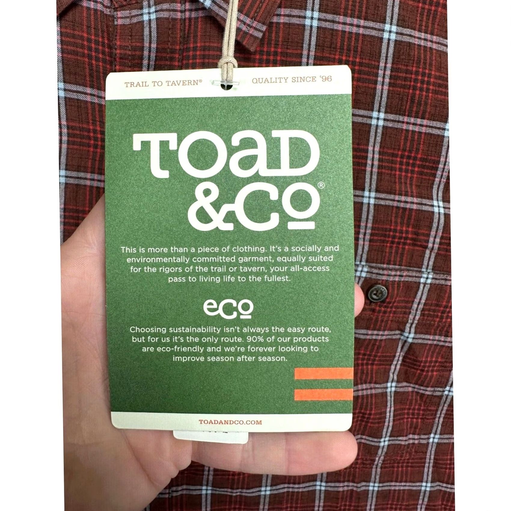 Toad&Co VINTAGE? No. Toad&Co Shirt Mens 2XL Red Tartan Plaid Organic Cotton Button-Up Long Sleeve NEW Size US XXL / EU 58 / 5 - 6 Thumbnail