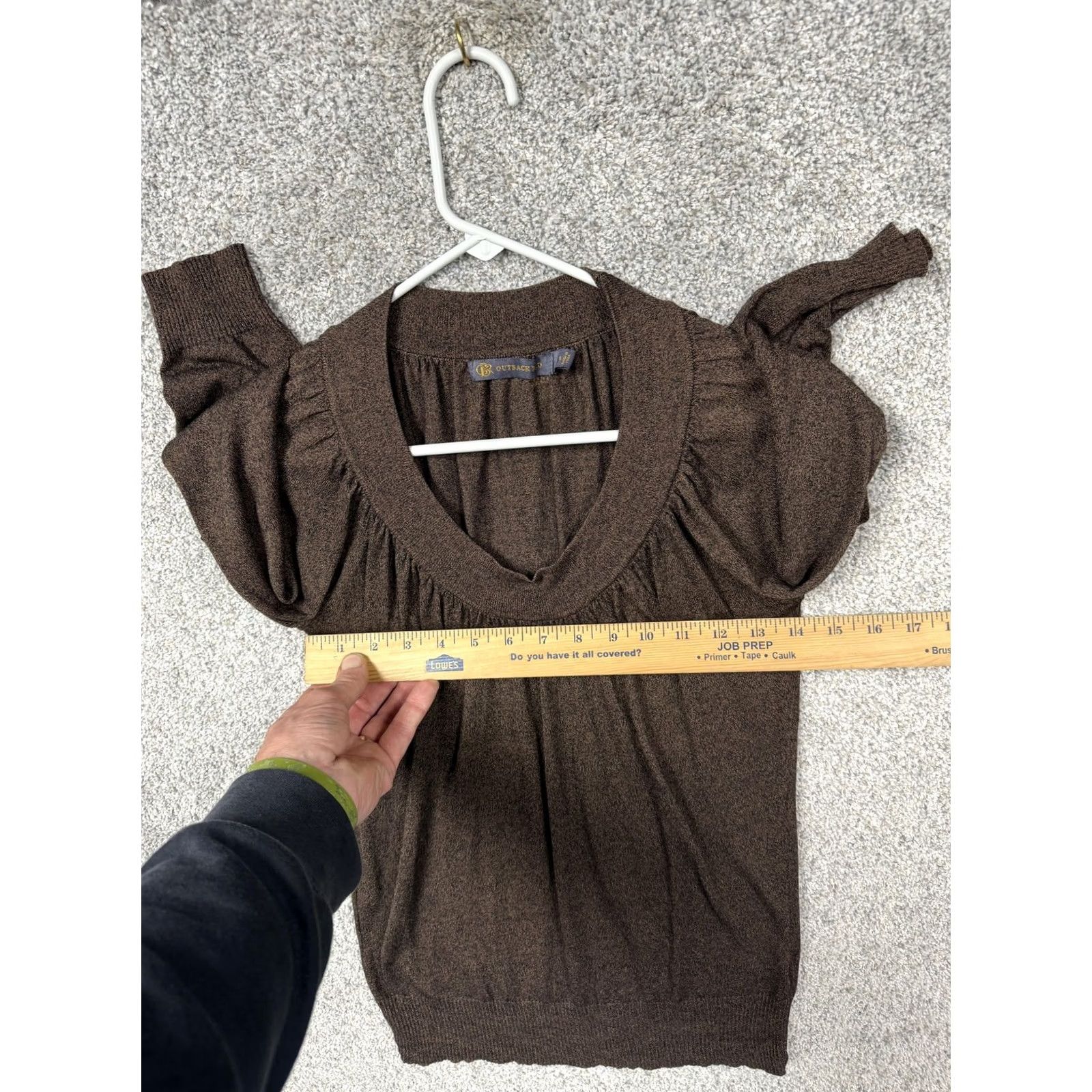 Vintage VINTAGE 90s Outback Red Sweater Women S Pullover Knit Viscose Nylon Brown Scoop Neck 3/4 Sleeve Regular Casual Workwear Size S / US 4 / IT 40 - 4 Thumbnail