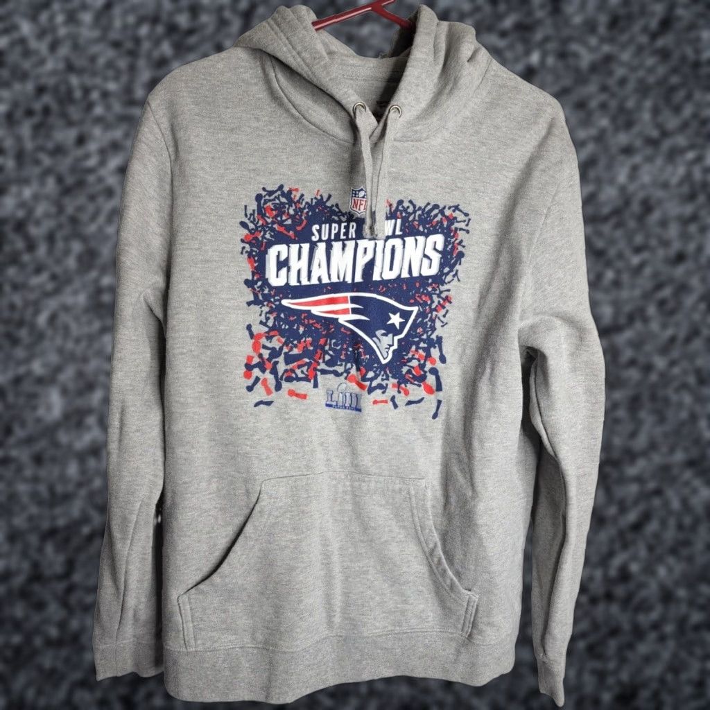 Vintage MEN'S L New England Patriots SUPER BOWL CHAMPIONS Locker Room Hoodie Sweatshirt Size US L / EU 52-54 / 3 - 1 Thumbnail