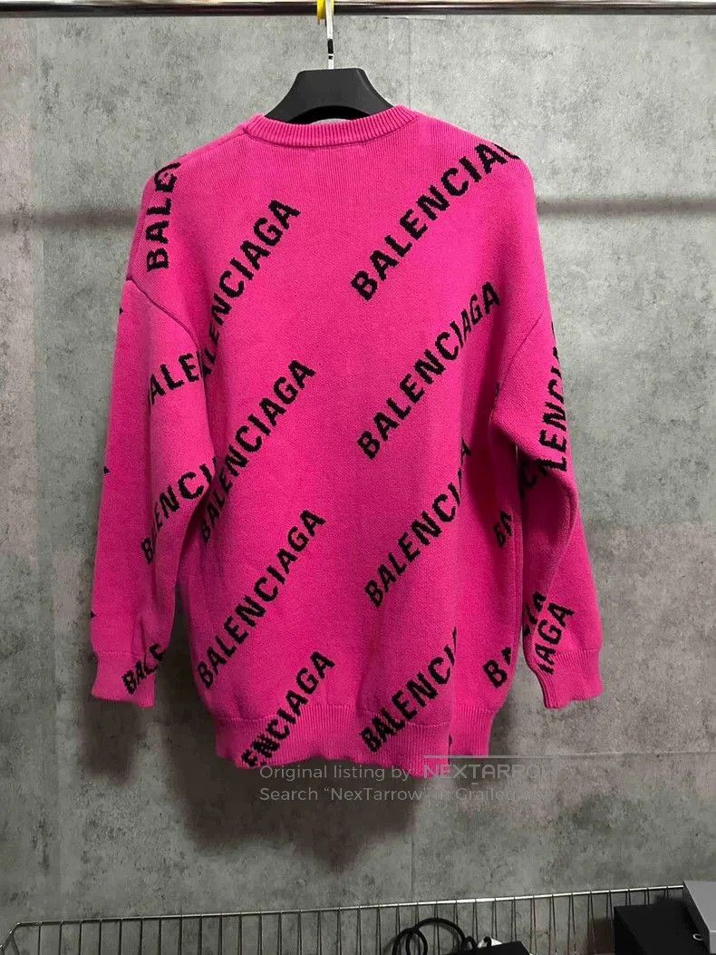Balenciaga Balenciaga Logo Knit Sweater Pink XS. Size US XS / EU 42 / 0 - 4 Thumbnail
