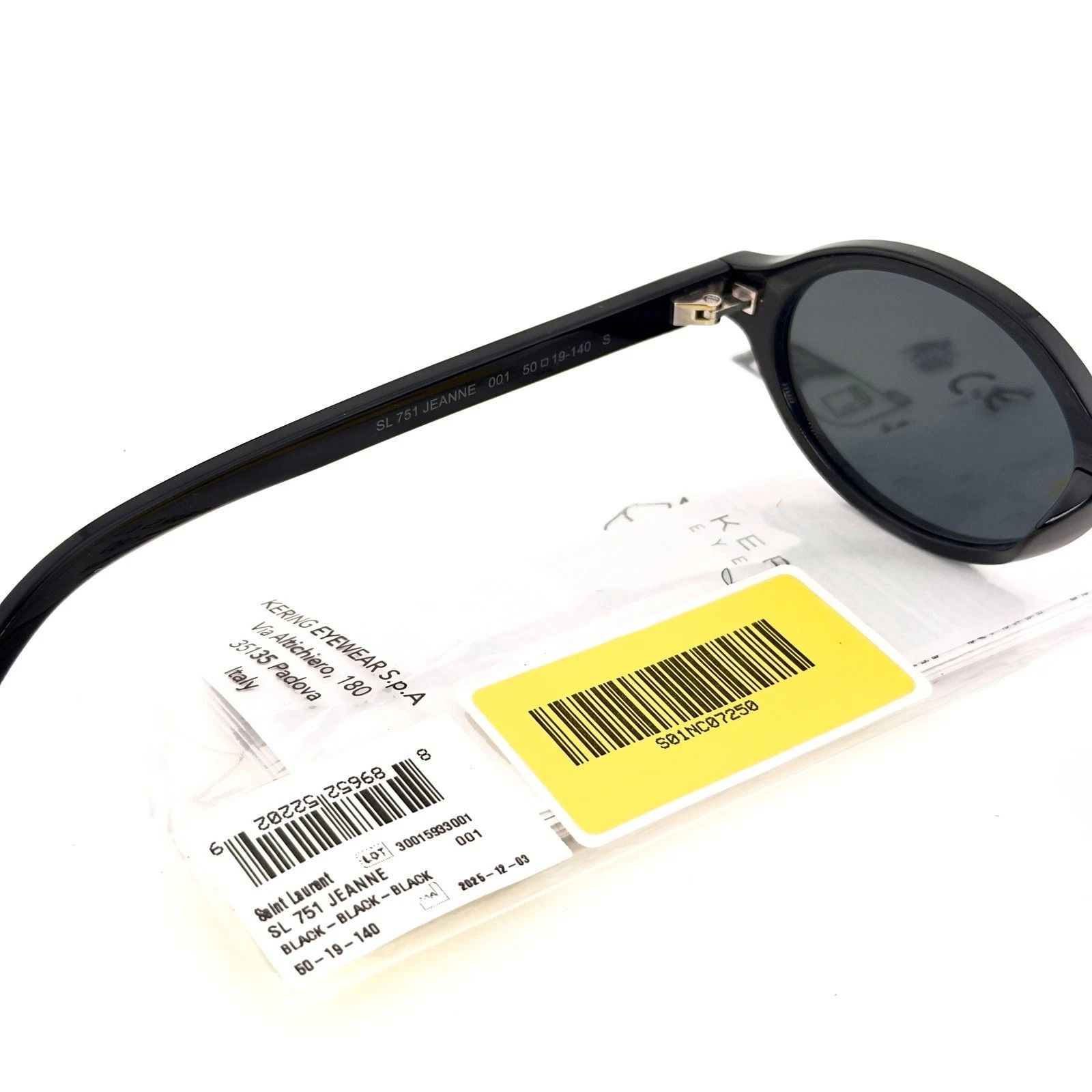 Saint Laurent Paris SAINT LAURENT JEANNE SL 751 SL751 Black Narrow Slim 001 Size ONE SIZE - 6 Thumbnail