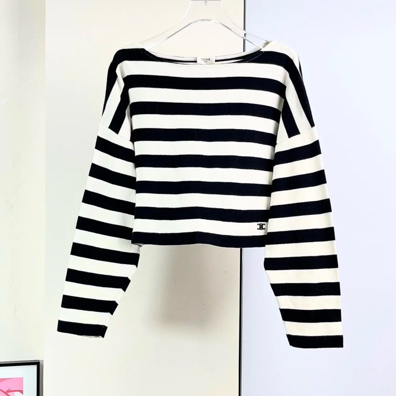 Celine Celine Black White Striped Cropped Knit Size M / US 6-8 / IT 42-44 - 1 Thumbnail