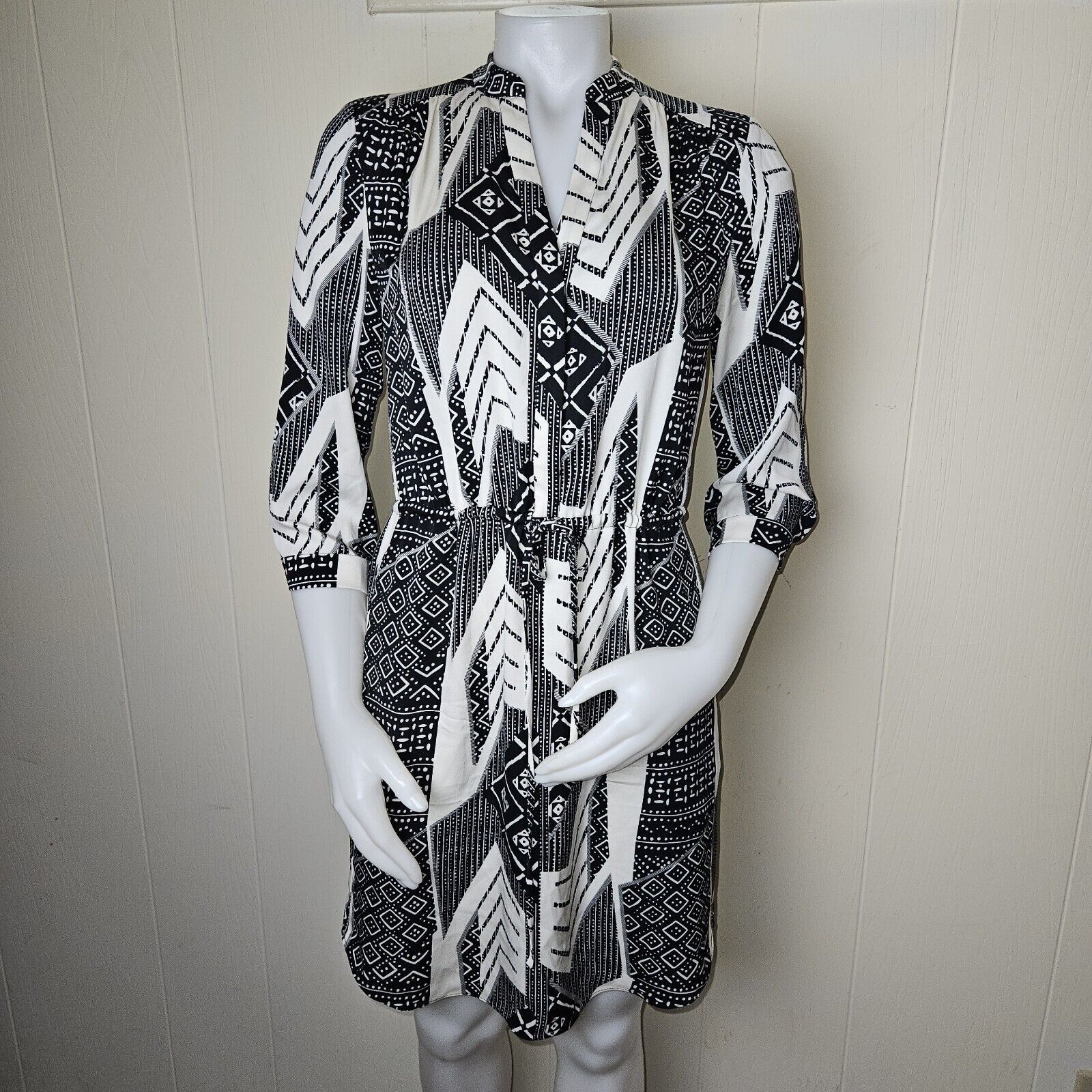 Diane von Furstenberg Diane Von Furstenberg Freya Dress Womens 2 Black Ethnic Prin Size XS / US 0-2 / IT 36-38 - 2 Thumbnail