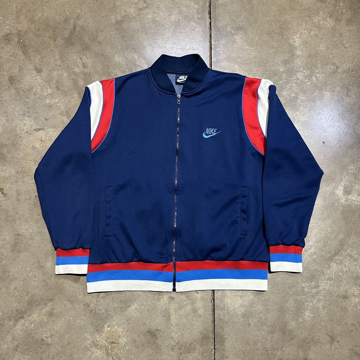 Nike Vintage 80s Nike Track Jacket Warm Up Full Zip Retro Ringer Size US XL / EU 56 / 4 - 3 Thumbnail