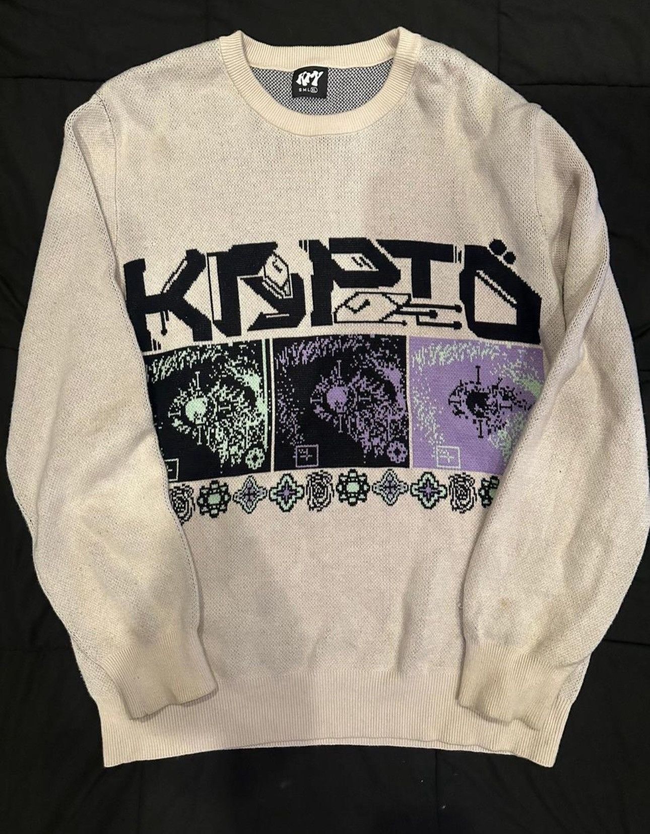 Cream kyrptowrld pastel sweater