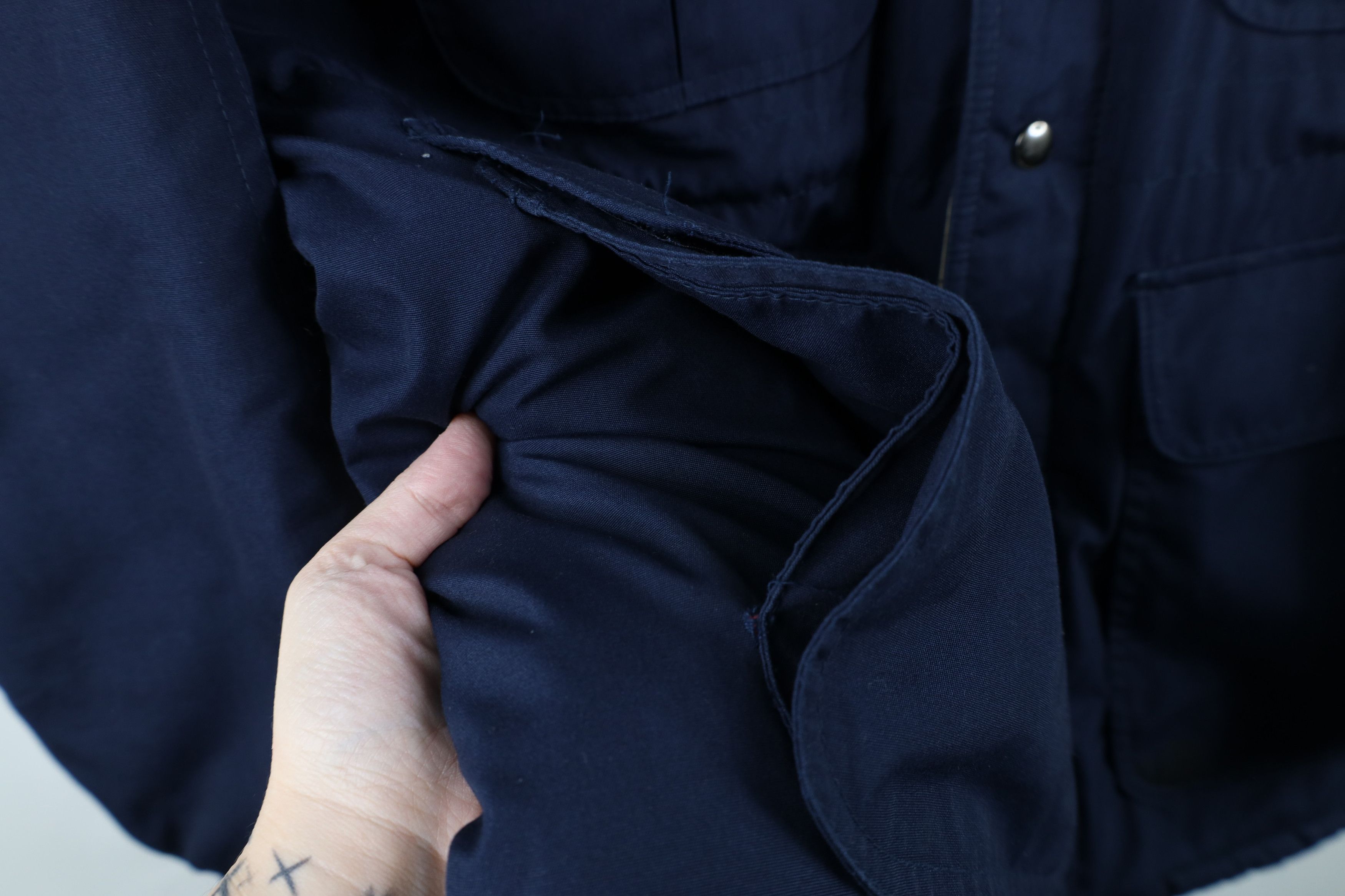 Vintage Vintage 90s Streetwear Corduroy Puffer Parka Jacket Blue Size US L / EU 52-54 / 3 - 8 Thumbnail