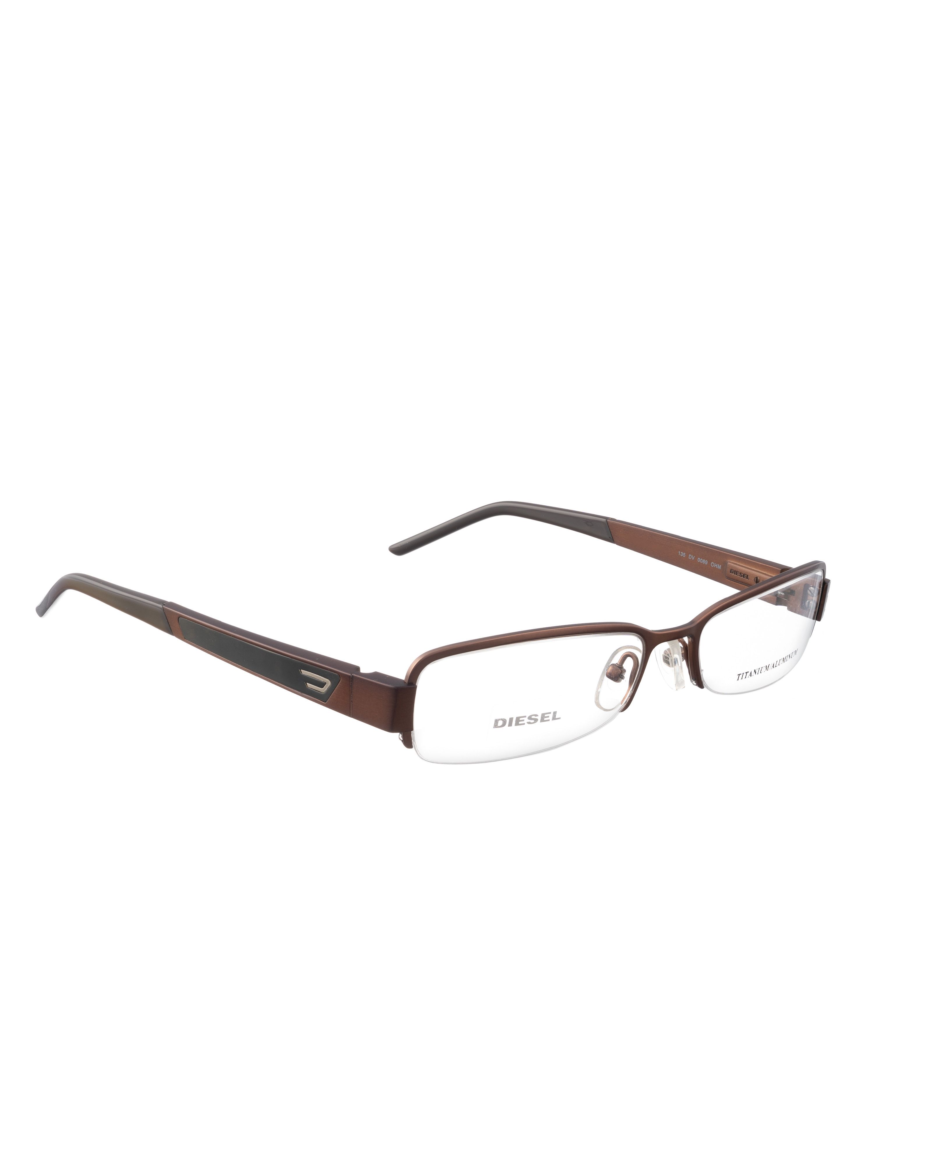 Diesel Diesel 00s Brown Metallic Half Rim Glasses Size ONE SIZE - 1 Thumbnail