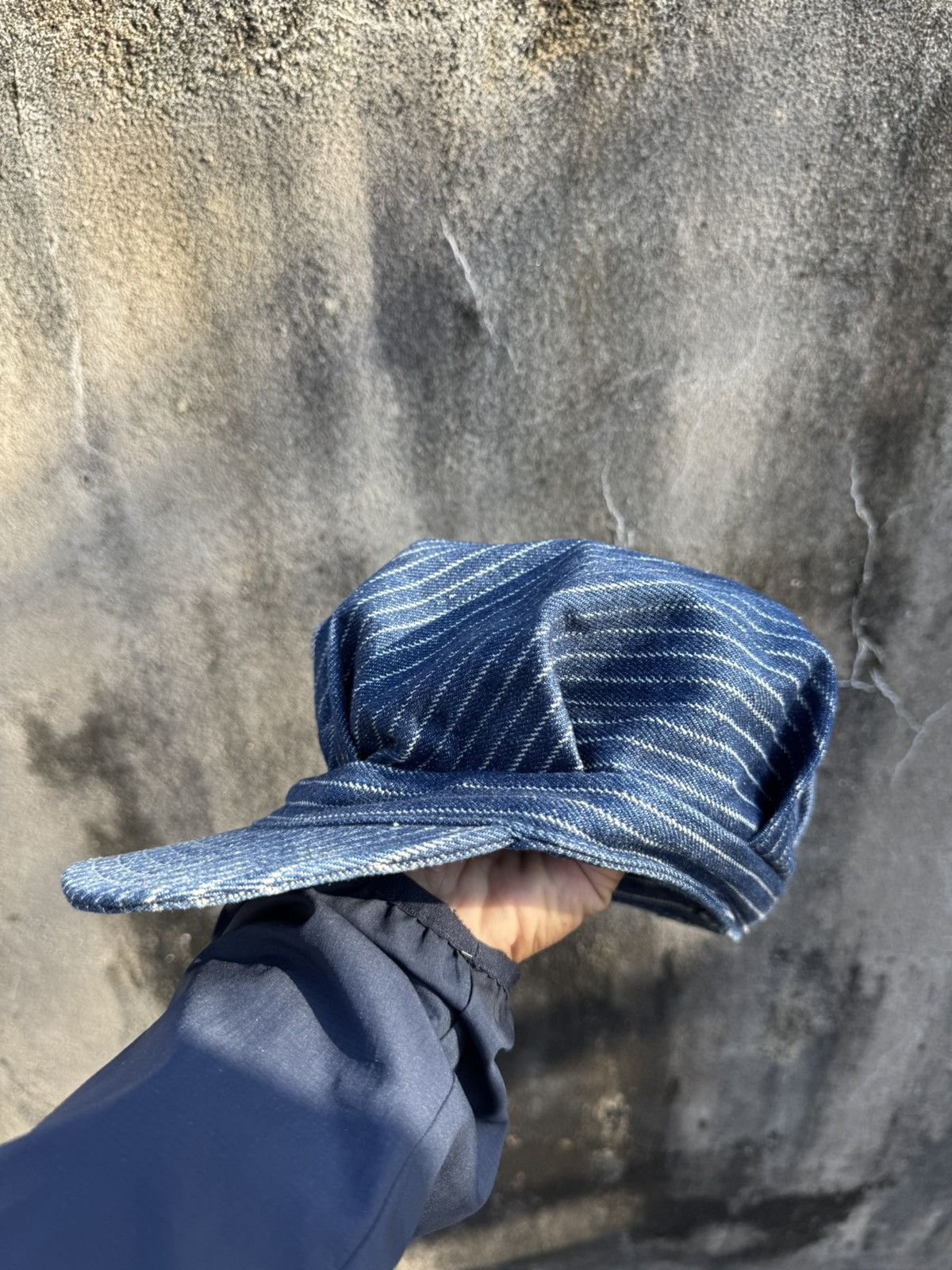 Vintage Vintage 70s Denim Hickory Striped Railroad Conductor Hat Size ONE SIZE - 1 Thumbnail