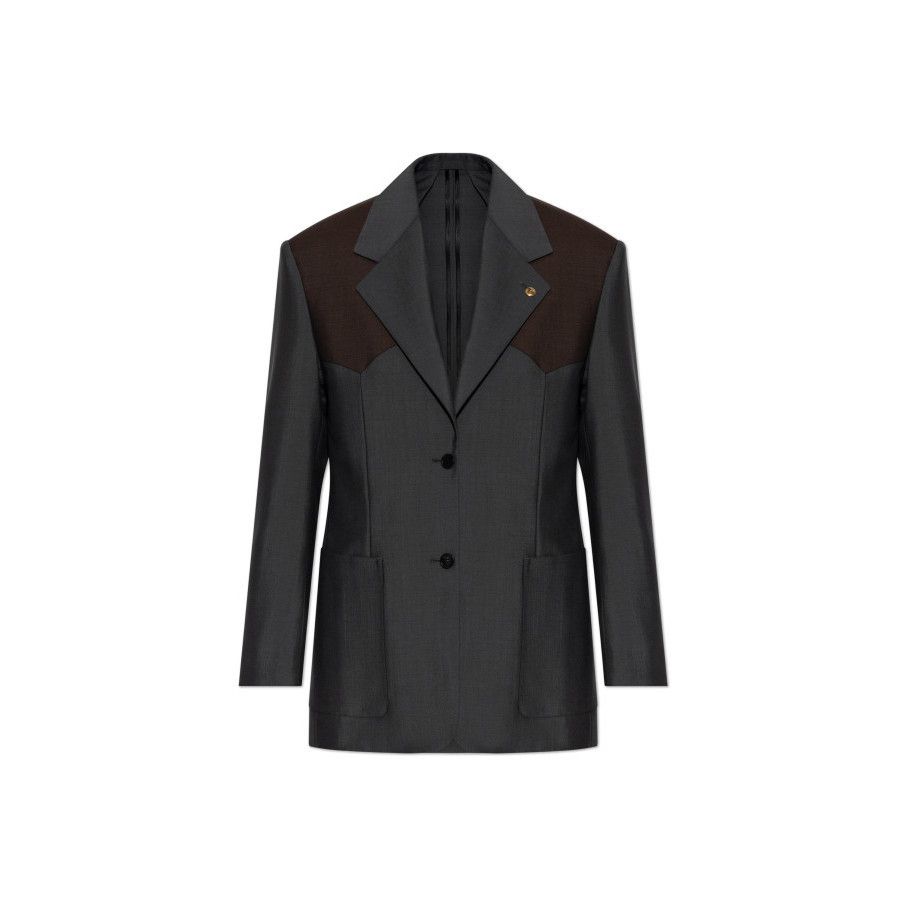 Versace VERSACE Single Vent Gray Wool Blazer New & Authentic (Women' Size S / US 4 / IT 40 - 1 Preview